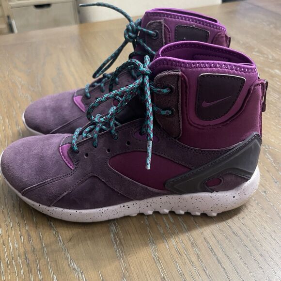 Nike Koth Mid Sneakers Womens Size 7 Purple Suede High Top Lace Up Zipper Back - Picture 2 of 8